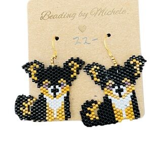 Yorkie Yorkshire Terrier Long Hair Chihuahua earrings beaded dog gift groomer